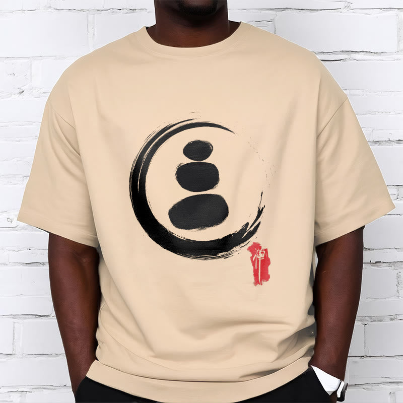 T-shirt en coton avec cercles zen et Buddha Stones - image 6