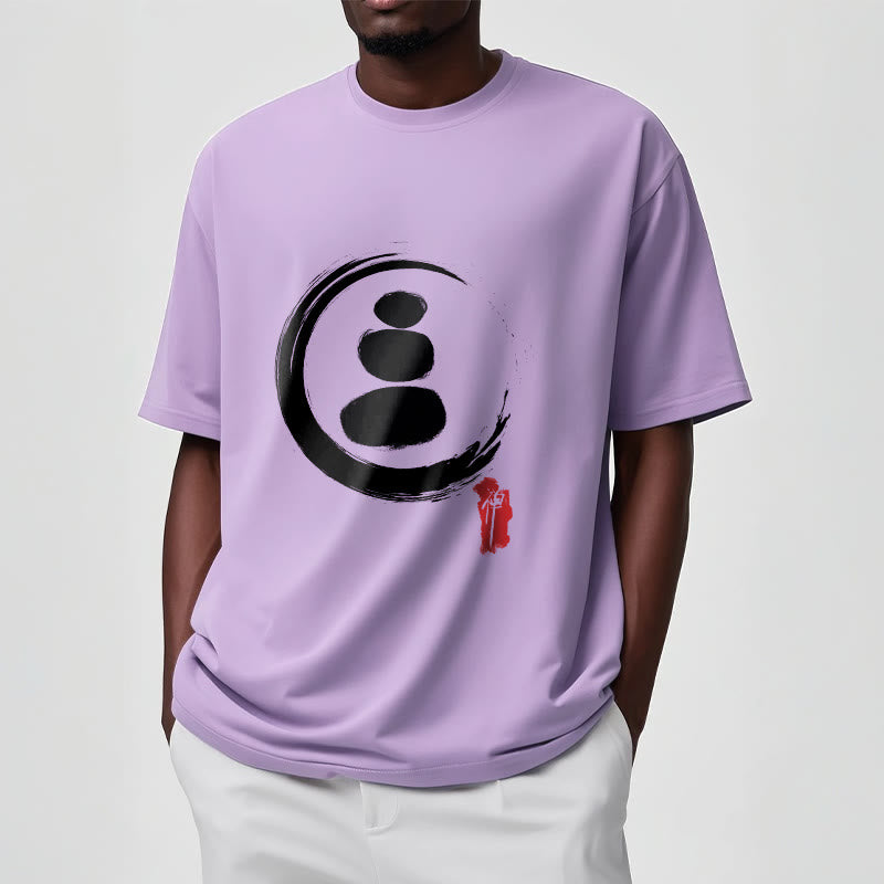 T-shirt en coton avec cercles zen et Buddha Stones - image 17