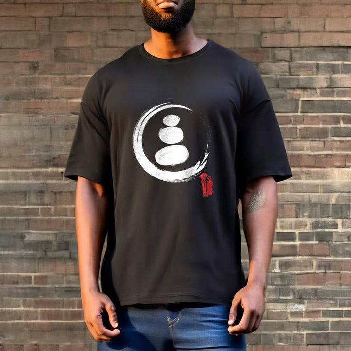 T-shirt en coton avec cercles zen et Buddha Stones - image 2
