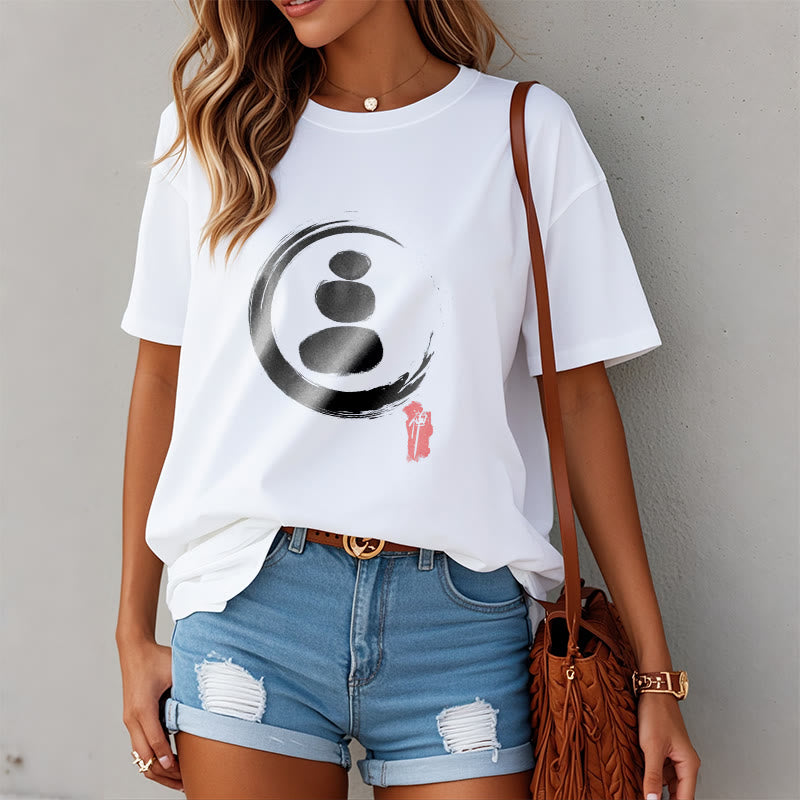 T-shirt en coton avec cercles zen et Buddha Stones - image 11