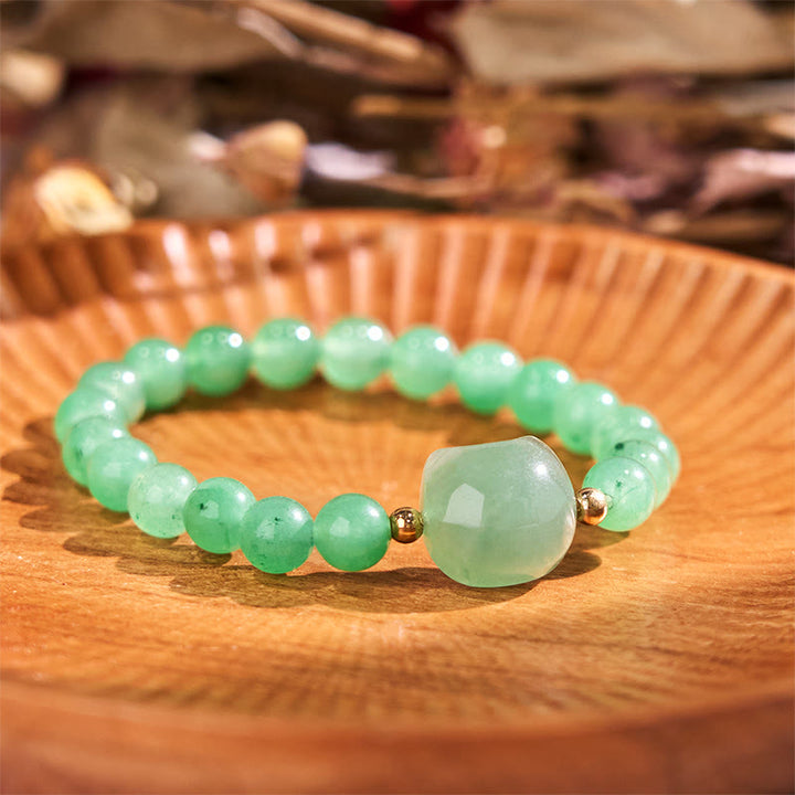 Bracelet porte-bonheur en Buddha Stones, améthyste, aventurine verte, quartz rose, fluorite, tête de chat - image 8