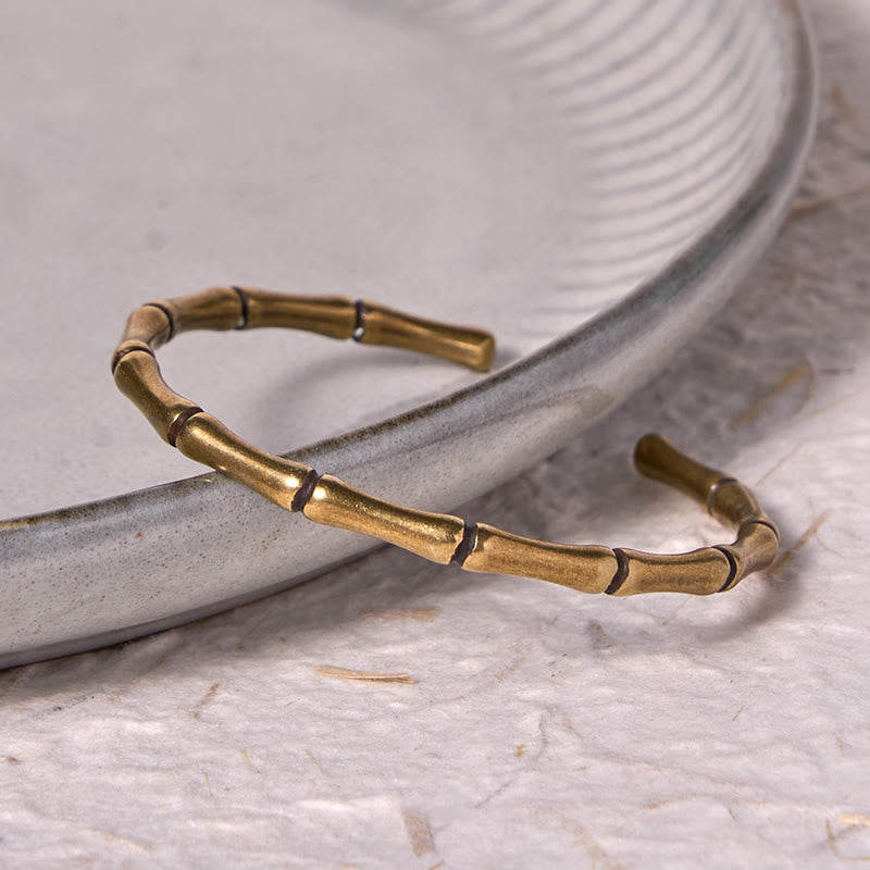 Bracelet jonc en bambou, cuivre et laiton Buddha Stones