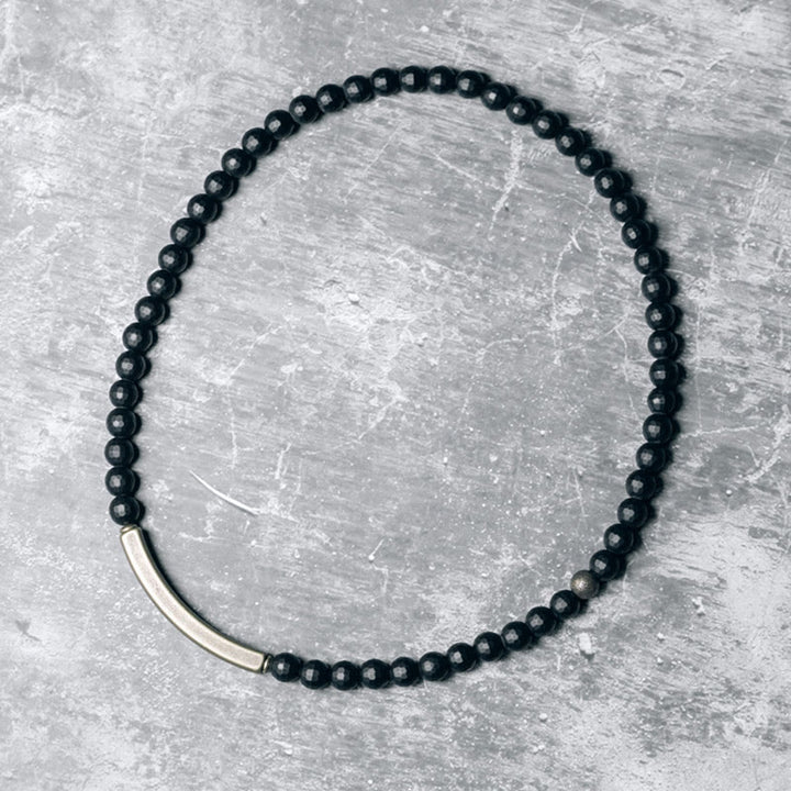 Bracelet de protection à double tour en cuivre et laiton avec surface coupée givrée et Buddha Stones
