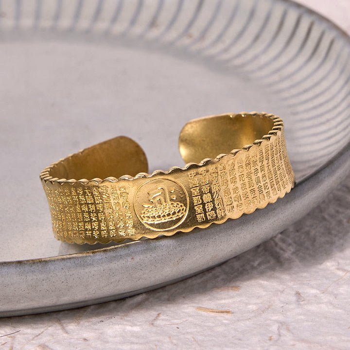 Bracelet de soins personnels en cuivre et laiton avec mantra de la grande compassion et Buddha Stones - image 8