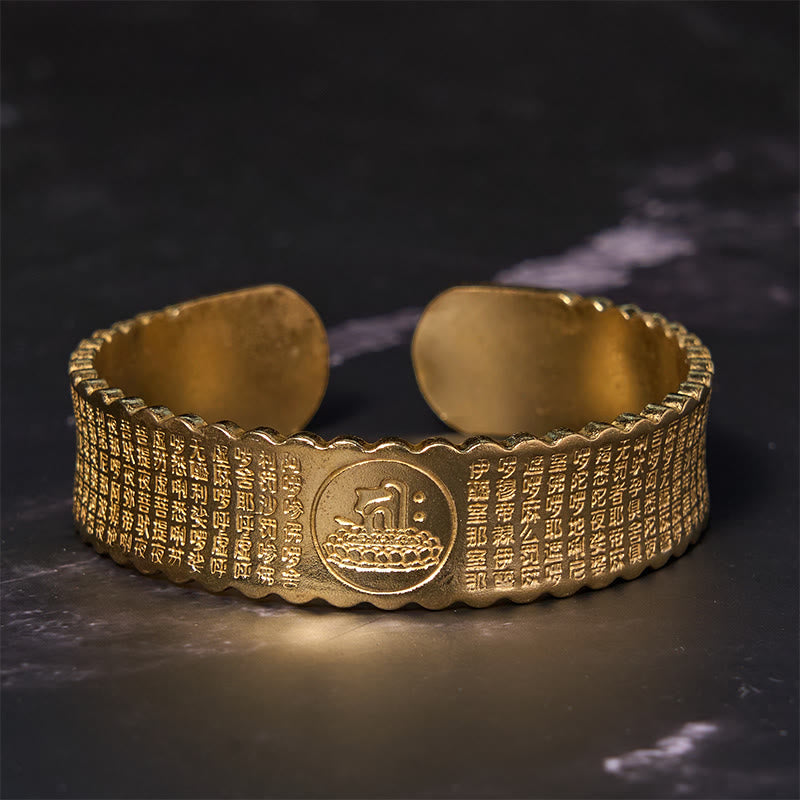 Bracelet de soins personnels en cuivre et laiton avec mantra de la grande compassion et Buddha Stones - image 7