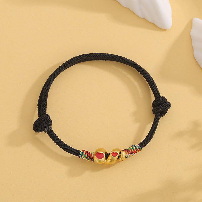 Bracelet tressé en alliage de cuivre avec cordon rouge et Buddha Stones, protection de l'année du serpent