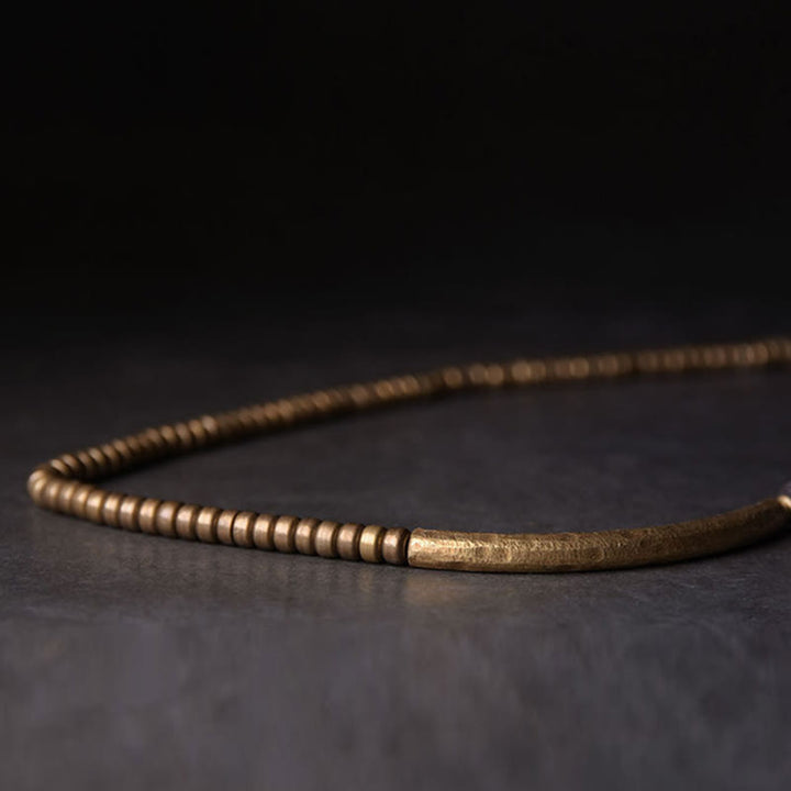 Bracelet multi-tours en cuivre et laiton avec pierres de lave vintage Buddha Stones