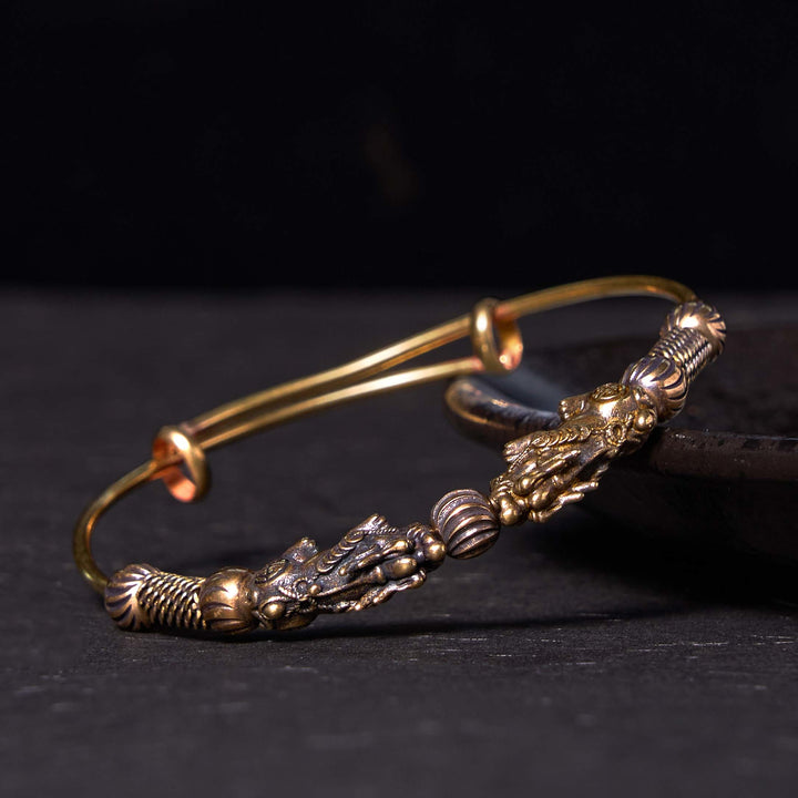 Bracelet en cuivre Buddha Stones Pi Xiu pour éloigner les mauvais esprits