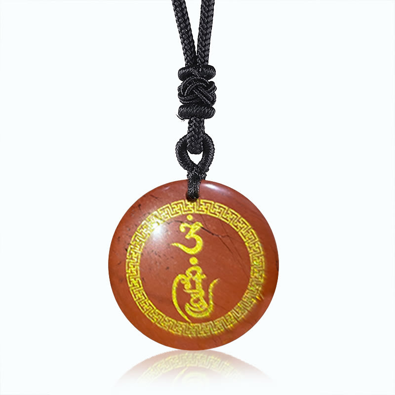 Collier pendentif en obsidienne noire avec Buddha Stones et motif svastika, protection Vajra, mantra, cristal naturel, purification