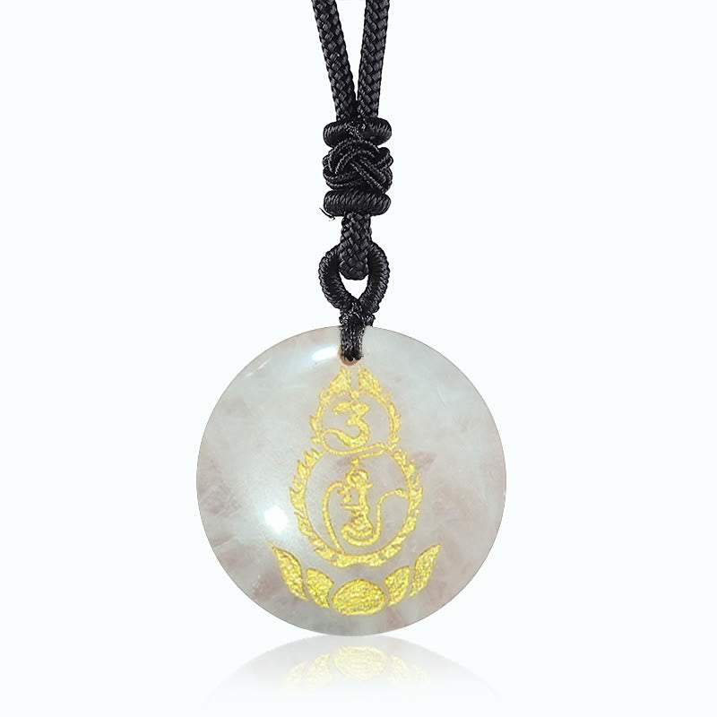 Collier pendentif en obsidienne noire en cristal naturel avec Buddha Stones et motif de piédestal en forme de gourde et de lotus - Agate blanche - image 7