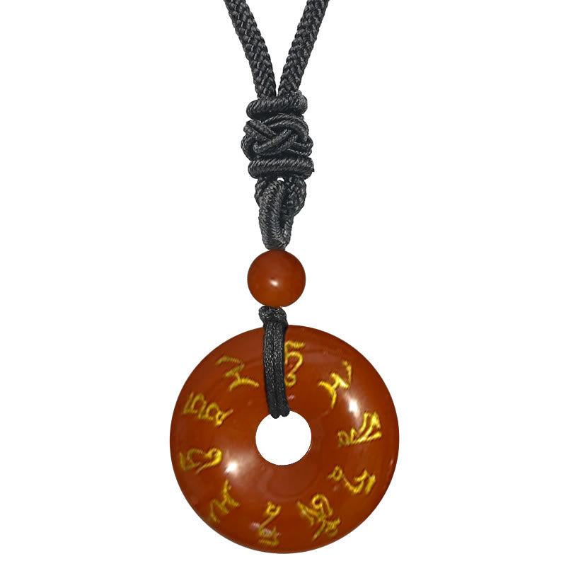 Collier pendentif en obsidienne noire Buddha Stones et mantra Tara vert naturel et divers cristaux - Jaspe rouge - image 7