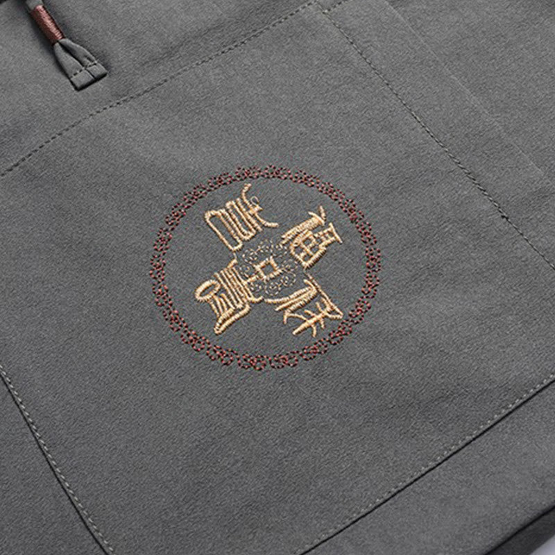 Costume Fu Tang brodé avec Buddha Stones pour le Nouvel An chinois, haut à manches longues et pantalon Hanfu, ensemble pour hommes - image 9