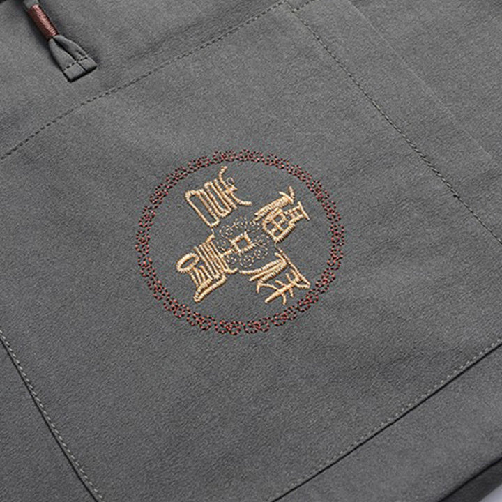 Costume Fu Tang brodé avec Buddha Stones pour le Nouvel An chinois, haut à manches longues et pantalon Hanfu, ensemble pour hommes - image 9