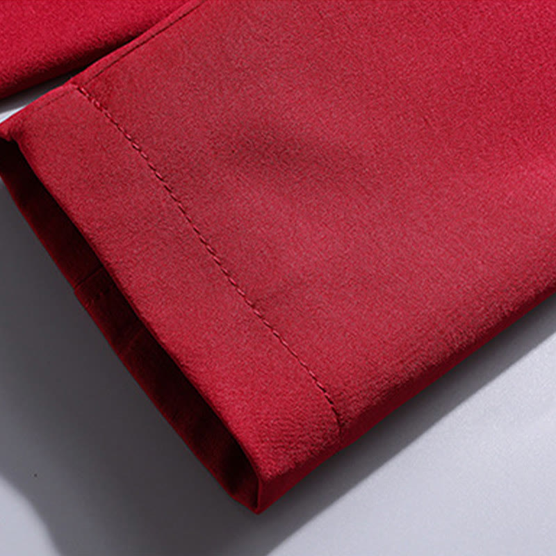 Costume Tang brodé avec Buddha Stones pour le Nouvel An chinois, uniforme traditionnel Hanfu, haut à manches longues et pantalon, ensemble pour hommes - image 15