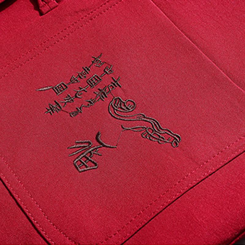 Costume Tang brodé avec Buddha Stones pour le Nouvel An chinois, uniforme traditionnel Hanfu, haut à manches longues et pantalon, ensemble pour hommes - image 12