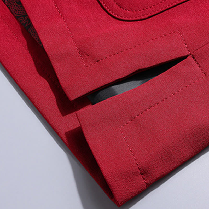 Costume Tang brodé avec Buddha Stones pour le Nouvel An chinois, uniforme traditionnel Hanfu, haut à manches longues et pantalon, ensemble pour hommes - image 14