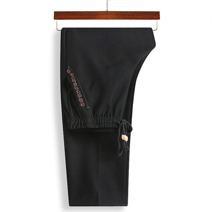 Costume Tang brodé avec Buddha Stones pour le Nouvel An chinois, uniforme traditionnel Hanfu, haut à manches longues et pantalon, ensemble pour hommes - image 5