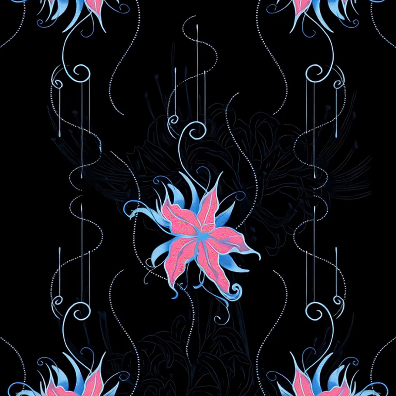 Leggings de fitness en tissu lycra imprimé fleurs noires, roses et bleues avec Buddha Stones Pantalons de yoga pour femmes - image 1