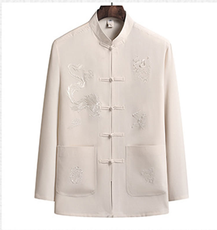 Costume Tang brodé de dragon et de grenouille pour homme, ensemble haut à manches longues et pantalon, style Hanfu , Nouvel An chinois - image 18