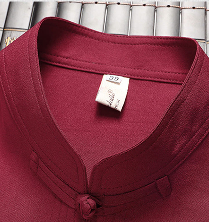 Costume Tang brodé de dragon et de grenouille pour homme, ensemble haut à manches longues et pantalon, style Hanfu , Nouvel An chinois - image 3