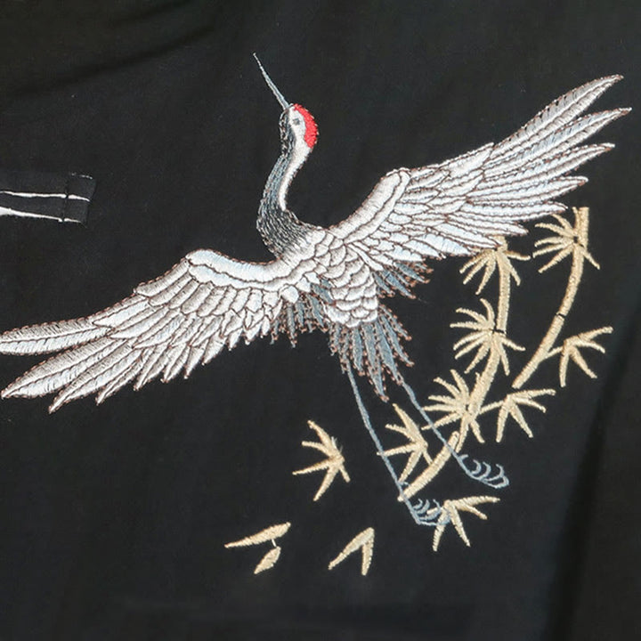 Buddha Stones en coton pour homme avec broderie de grue volante et boutons de grenouille, style Tang, Nouvel An chinois - image 15