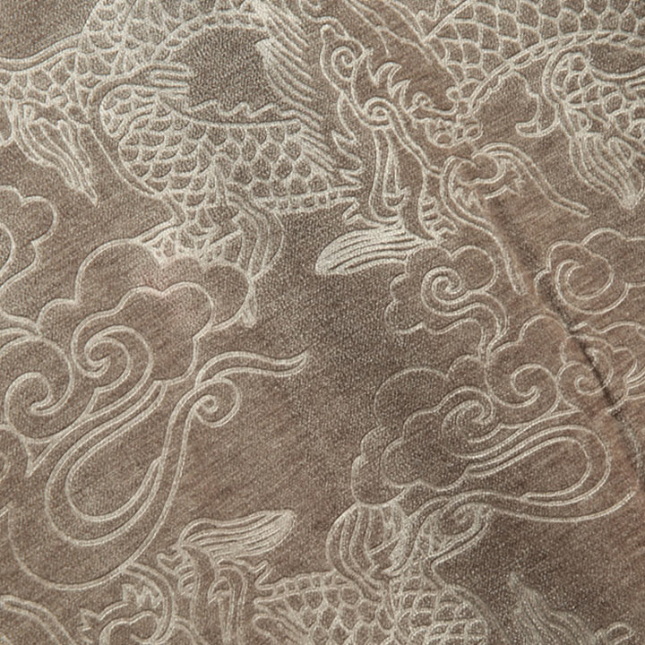 Veste et chemise pour homme avec poches , Buddha Stones, du Nouvel An chinois, de nuages de bon augure, à boutons de grenouille
