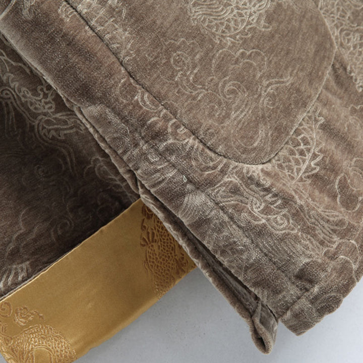 Veste et chemise pour homme avec poches , Buddha Stones, du Nouvel An chinois, de nuages de bon augure, à boutons de grenouille
