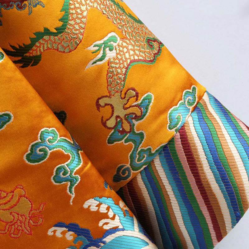 Veste et chemise pour homme avec boutons de grenouille et broderie de dragon et Buddha Stones pour le Nouvel An chinois