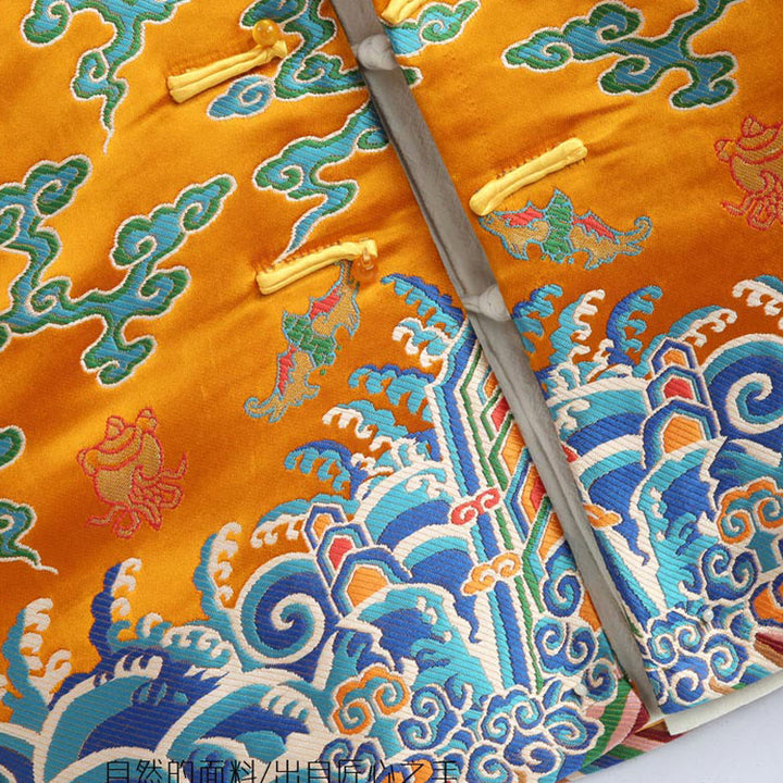 Veste et chemise pour homme avec boutons de grenouille et broderie de dragon et Buddha Stones pour le Nouvel An chinois