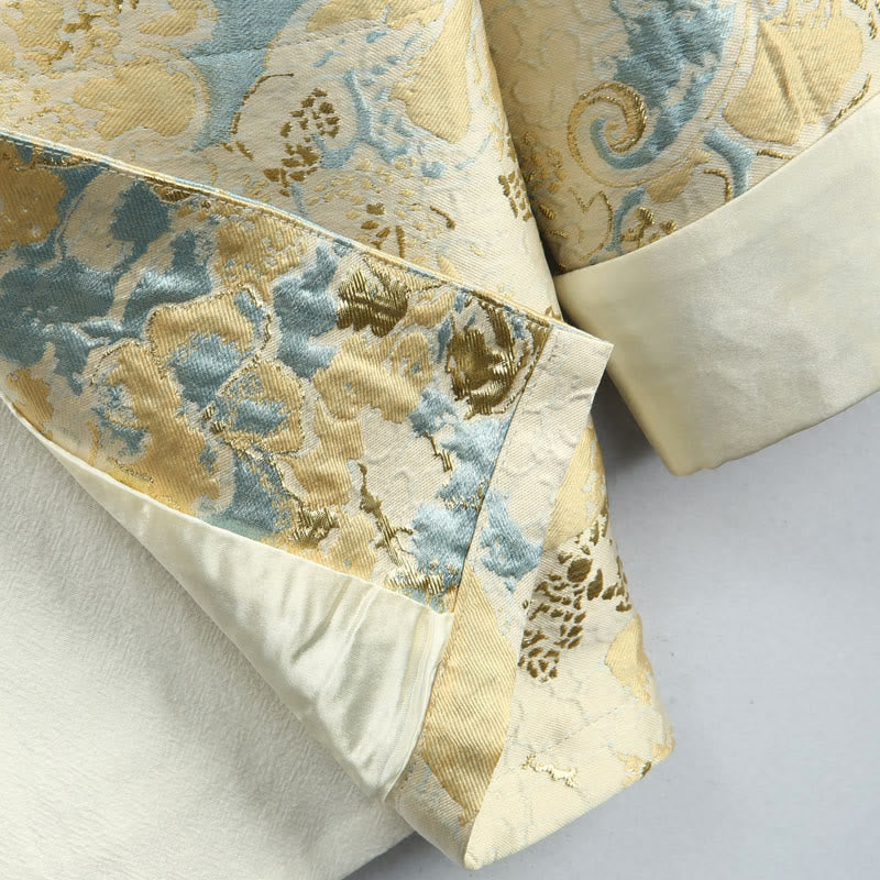 Veste et chemise pour homme avec poches et broderie jacquard et boutons de grenouille, style Tang , Buddha Stones, Nouvel An chinois