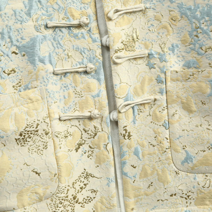Veste et chemise pour homme avec poches et broderie jacquard et boutons de grenouille, style Tang , Buddha Stones, Nouvel An chinois