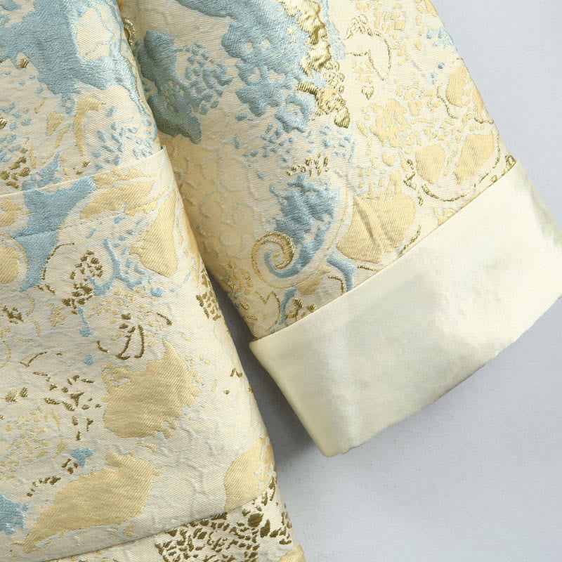 Veste et chemise pour homme avec poches et broderie jacquard et boutons de grenouille, style Tang , Buddha Stones, Nouvel An chinois