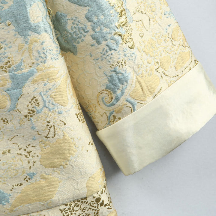 Veste et chemise pour homme avec poches et broderie jacquard et boutons de grenouille, style Tang , Buddha Stones, Nouvel An chinois