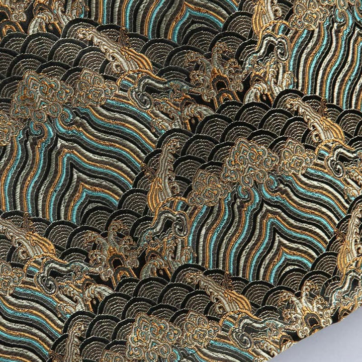 Veste et chemise pour homme avec poches, motif jacquard damassé et eau de mer, boutons de grenouille, style Tang , Buddha Stones, Nouvel An chinois