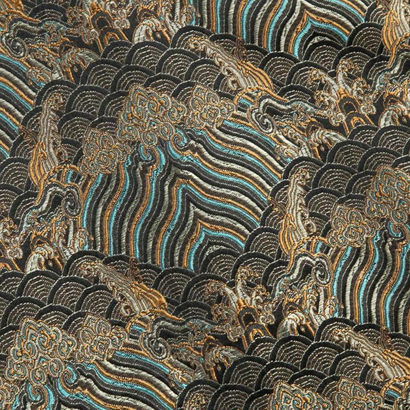 Veste et chemise pour homme avec poches, motif jacquard damassé et eau de mer, boutons de grenouille, style Tang , Buddha Stones, Nouvel An chinois - image 15