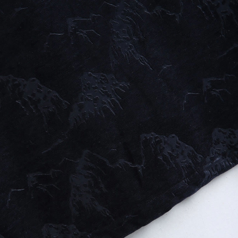 Chemise Tang pour homme avec boutons de grenouille et imprimé paysage du Nouvel An chinois , Buddha Stones , faite à la main, avec poches