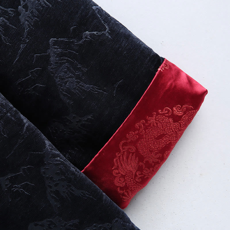 Chemise Tang pour homme avec boutons de grenouille et imprimé paysage du Nouvel An chinois , Buddha Stones , faite à la main, avec poches - image 13