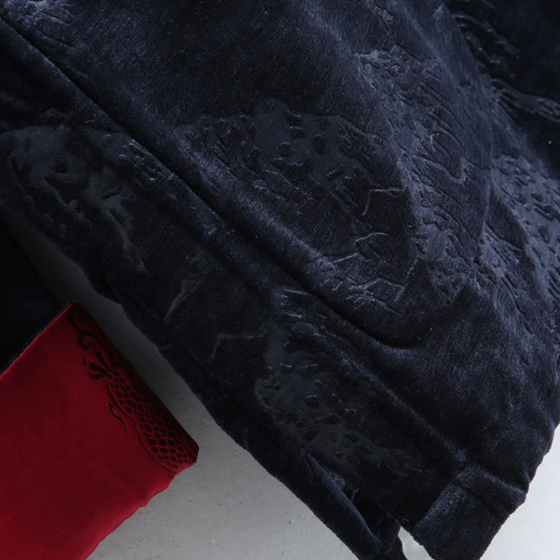 Chemise Tang pour homme avec boutons de grenouille et imprimé paysage du Nouvel An chinois , Buddha Stones , faite à la main, avec poches - image 9