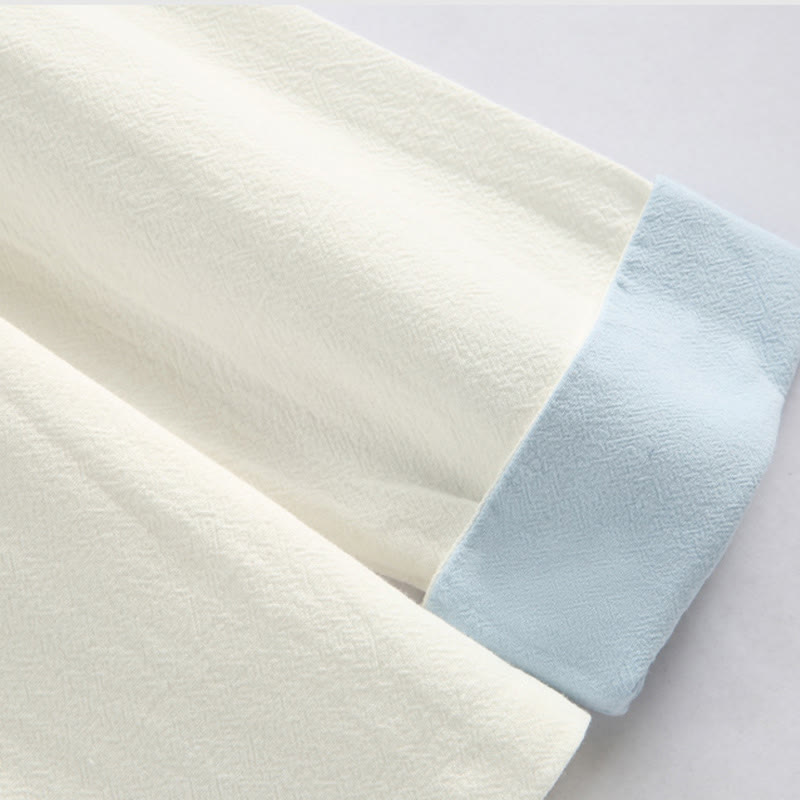 Ensemble de vêtements pour hommes en coton et lin avec broderie de grue du Nouvel An chinois, haut à manches longues et pantalon Hanfu, avec poches - image 12