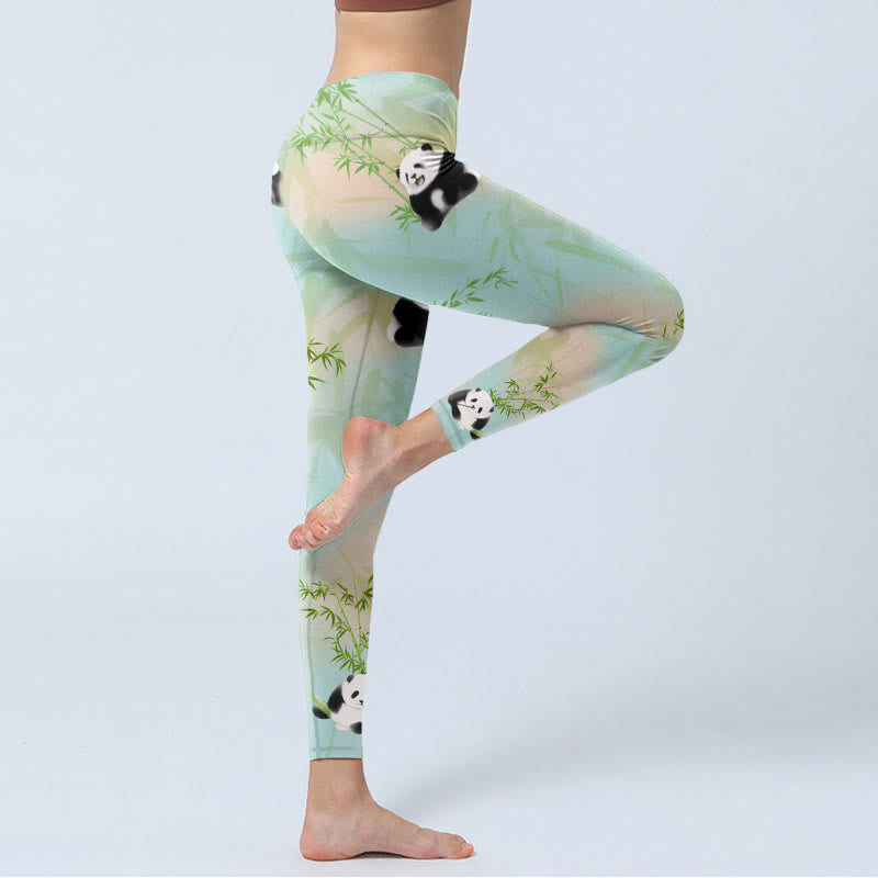 Pantalon de yoga pour femme avec imprimé pandas et Buddha Stones - image 4