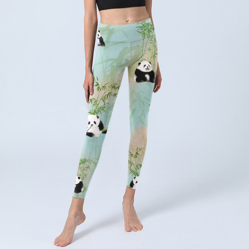 Pantalon de yoga pour femme avec imprimé pandas et Buddha Stones - image 6