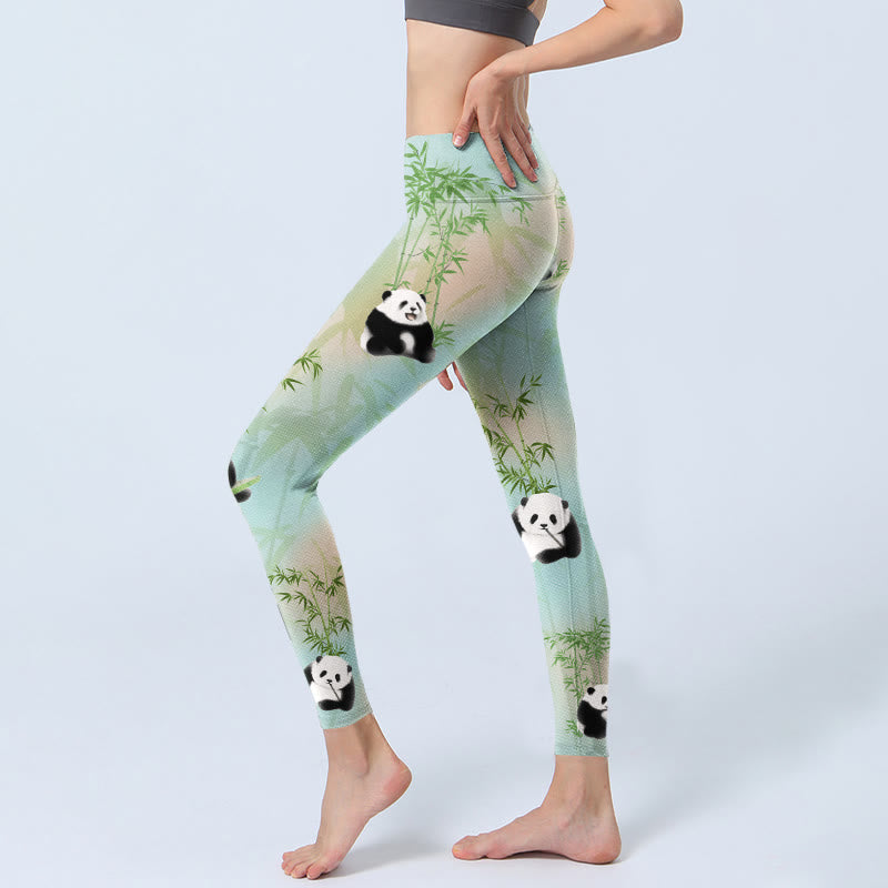 Pantalon de yoga pour femme avec imprimé pandas et Buddha Stones - image 3