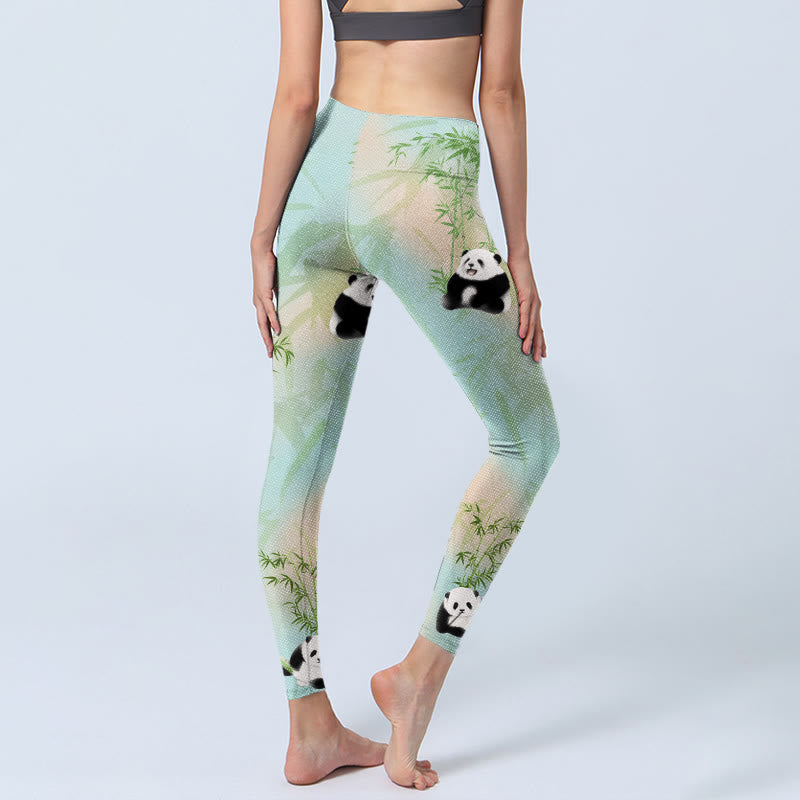Pantalon de yoga pour femme avec imprimé pandas et Buddha Stones - image 5