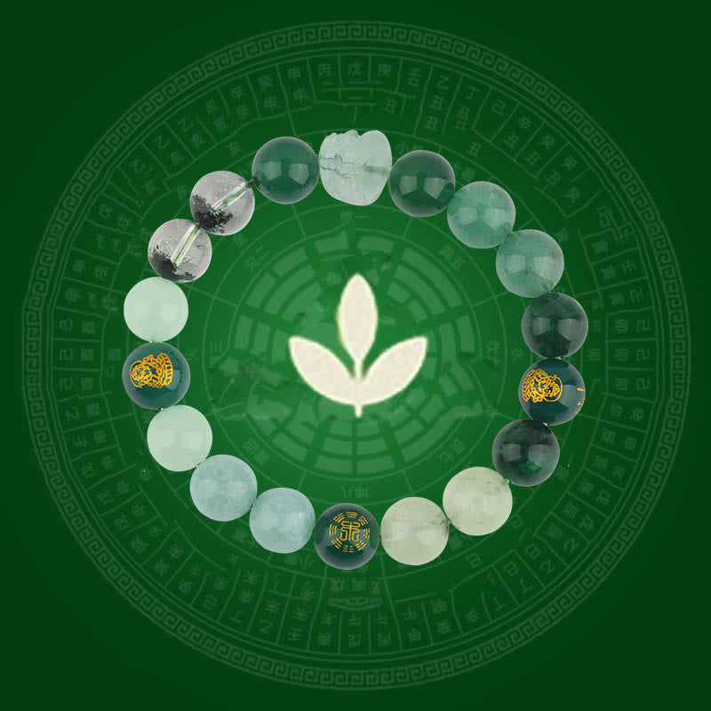 Bracelet de richesse Pixiu en Buddha Stones et cinq éléments en cristal varié - image 10