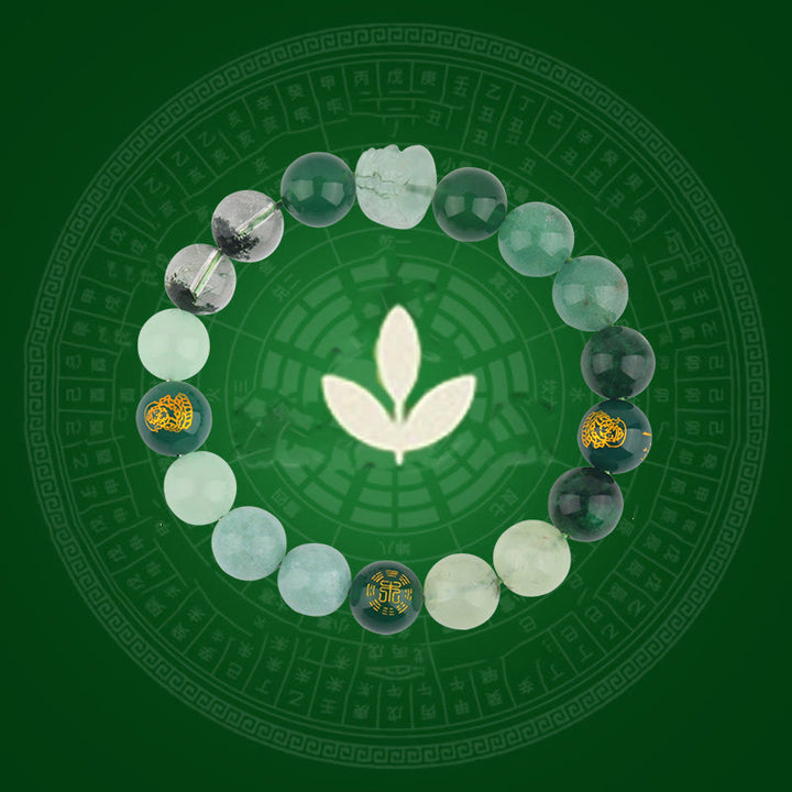 Bracelet de richesse Pixiu en Buddha Stones et cinq éléments en cristal varié - image 10