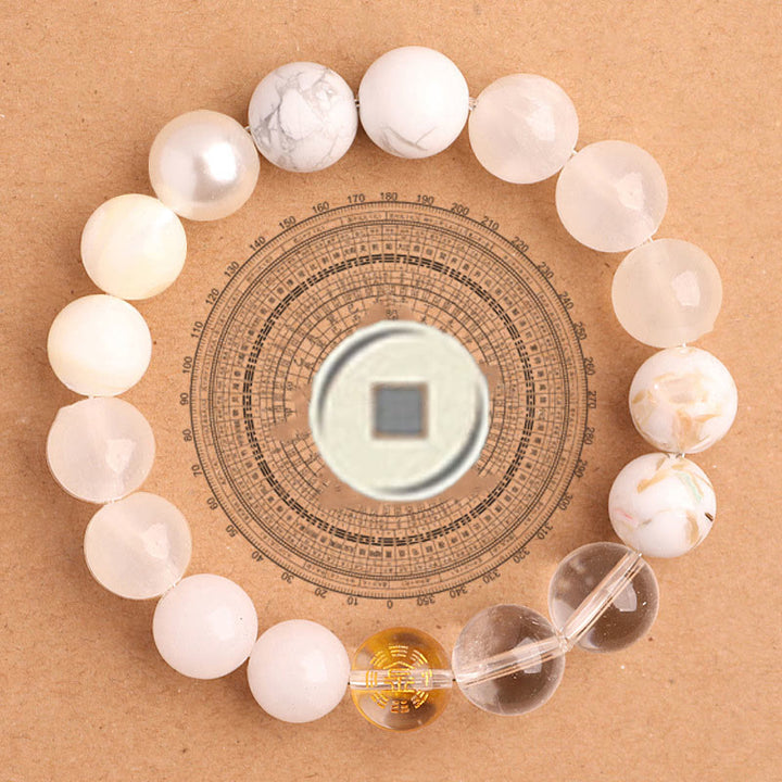 Bracelet porte-bonheur en Buddha Stones, cinq éléments, agate variée - image 5