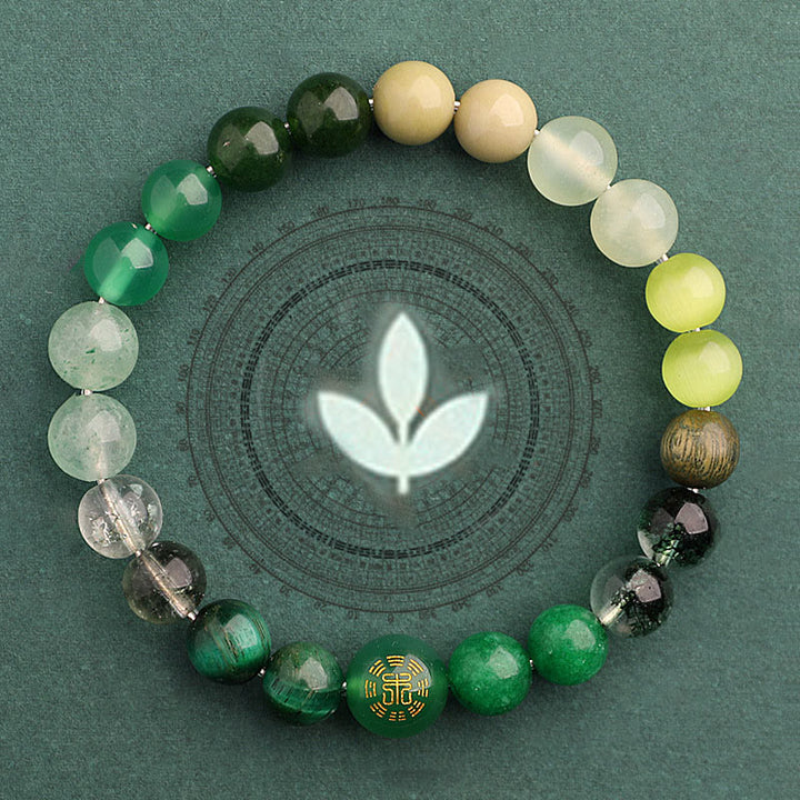 Bracelet porte-bonheur en Buddha Stones, cinq éléments, agate variée - image 9