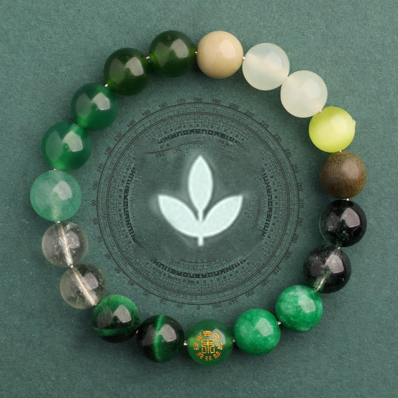 Bracelet porte-bonheur en Buddha Stones, cinq éléments, agate variée - image 11