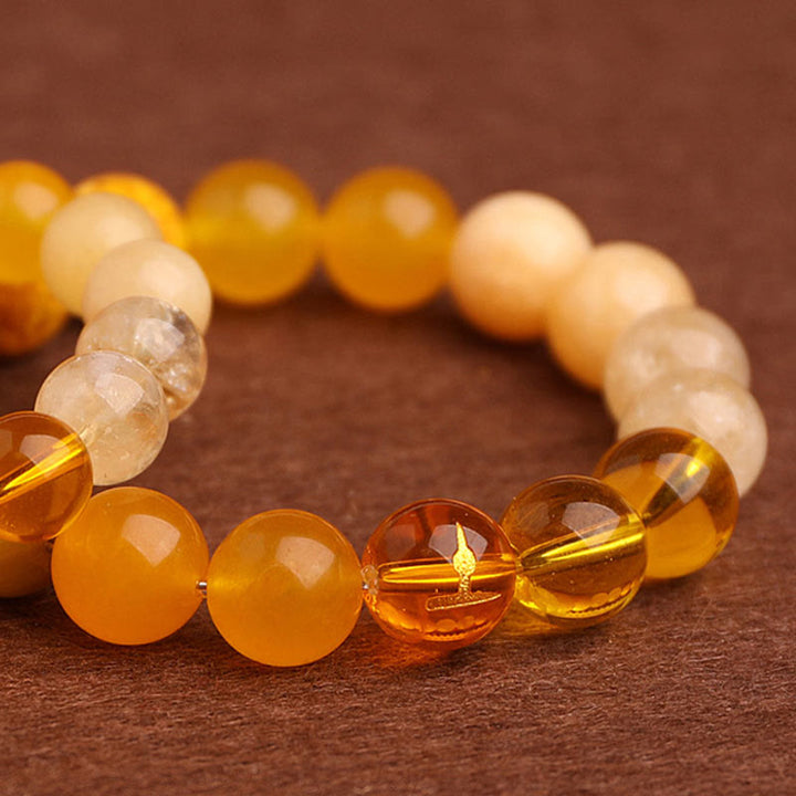 Bracelet porte-bonheur en Buddha Stones, cinq éléments, agate variée - image 46