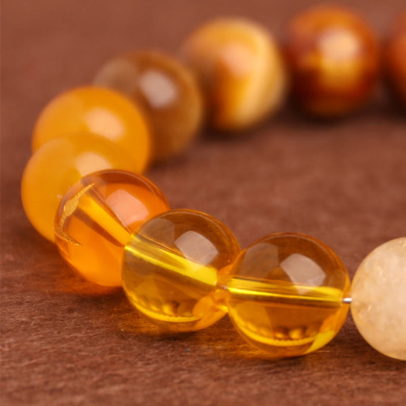 Bracelet porte-bonheur en Buddha Stones, cinq éléments, agate variée - image 47